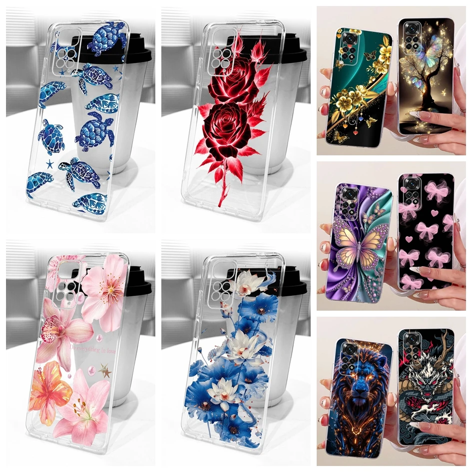 Para Xiaomi Redmi Note 11 Pro Plus funda transparente de silicona suave TPU contraportada para Xiaomi Redmi Note 11 Pro Note11 11S 4G Coque