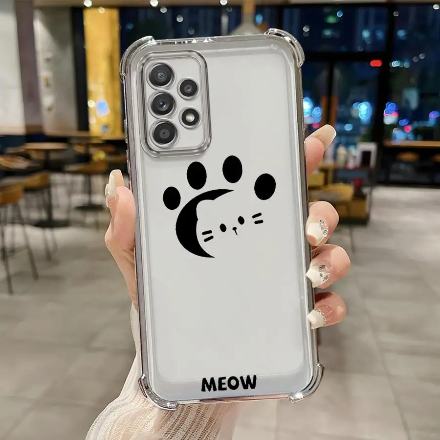 Funda transparente para teléfono con diseño de gato y perro, para Samsung Galaxy A33 A24 A15 A26 A35 A36 A16 A21s A52 A17 A13 A25 - imagen 5