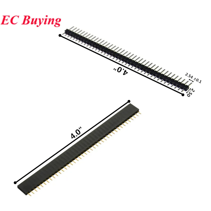 1-10 Uds. Pin de una sola fila doble 2,54 MM espaciado 1X40P 2X40P conector de aguja doblada recta aguja curva especial 17MM 21MM de longitud - imagen 3