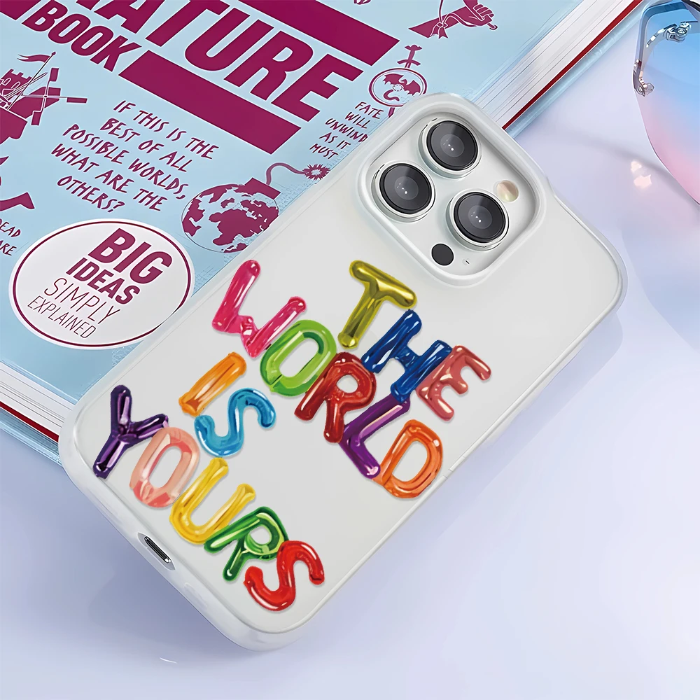 Funda de teléfono con letras en inglés Simple, funda protectora para teléfono, fundas de teléfono para iPhone 16 15 14 13 12 11 Pro Max X