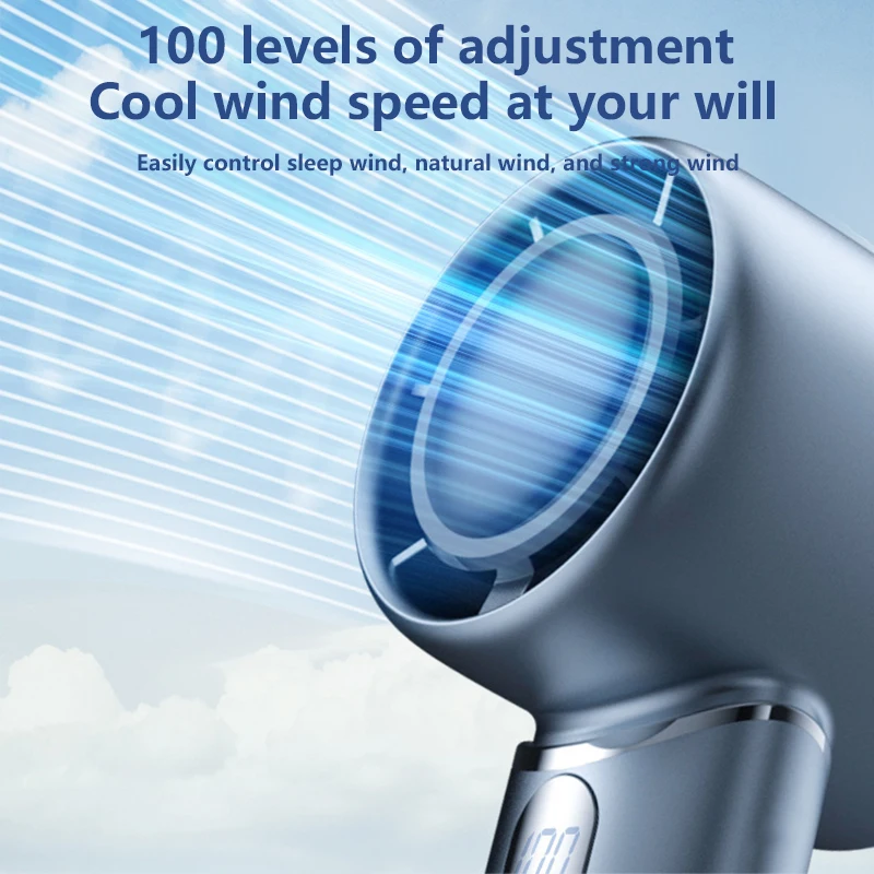 Ventilador eléctrico de mano de 8000mAh, ventilador circulador de aire portátil inalámbrico con pantalla tecnológica, Enfriador de refrigeración por aire de escritorio, ventilador silencioso 2025 - imagen 5