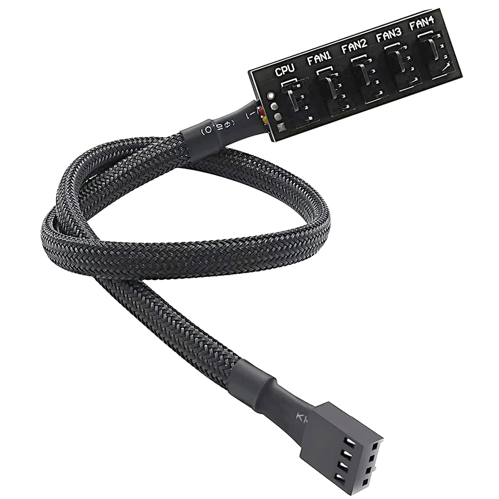 Hub de ventilador PWM, refrigeración de CPU de PC, Cable de extensión de ventilador de alimentación de 4 pines/3 pines, adaptador divisor de cubo, funda con funda para computadora de escritorio de 12V