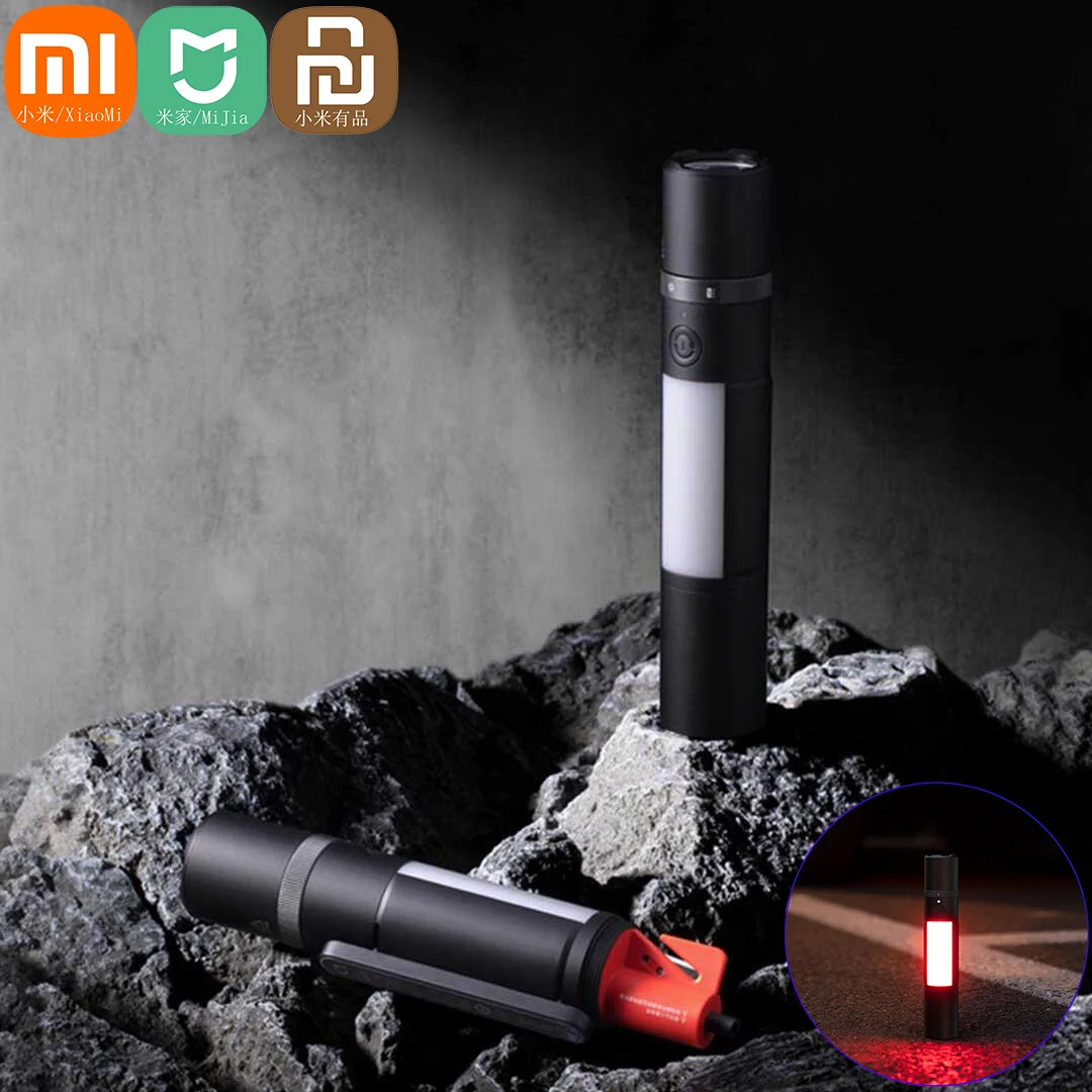 Mijia-linterna multifuncional con zoom, linterna ultrabrillante, interruptor de ventana, cortador de cinturón de seguridad, luz LED de emergencia para coche Xiaomi