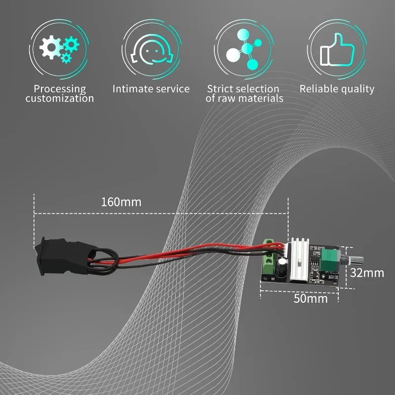 2 uds 6V 12V 24V 28V 80W PWM controlador de velocidad del Motor de CC 1203BB controlador de Motor de CC 3A controlador de Motor interruptor Reversible ajustable - imagen 2