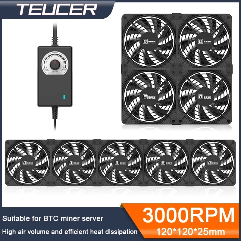 Ventilador TEUCER 120mm – 3000 RPM Alta Potencia Refrigeración - imagen 2