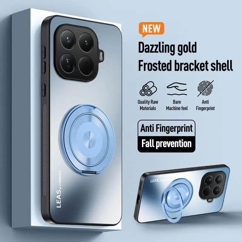 Para Xiaomi Mi 15t pro funda dura anillo de PC soporte cubierta trasera protectora magnética para Xiaomi Mi 17 15 14T 13T Pro 14 15Ultra Shell