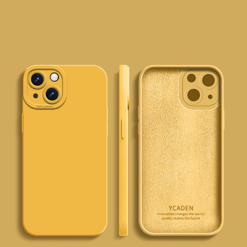 Funda de silicona líquida con protección de marco cuadrado, carcasa suave para Iphone 14, 13, 12 MINI, 11 Pro, XS Max, XR, X, 8, 7 Plus, SE 2020 - imagen 2