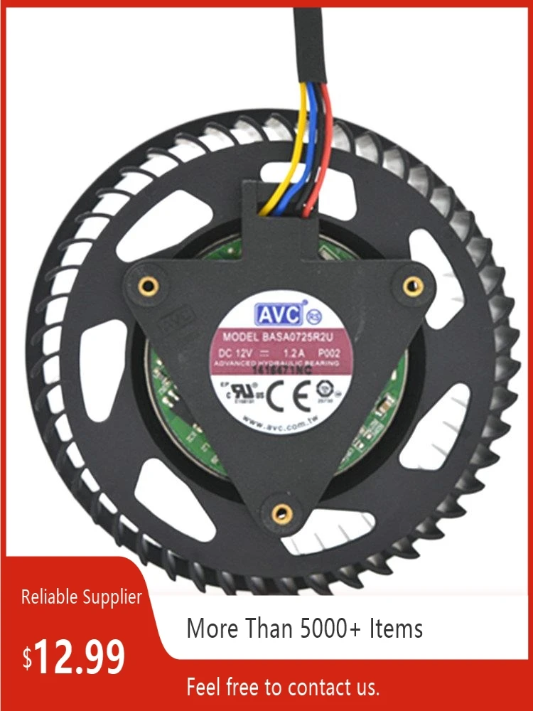 Para ATI BASA0725R2U Turbo ventilador 12V 1.2A 4 pines PWM refrigeración para HD4870 HD5850 HD6870 HD6970 Series - imagen 2
