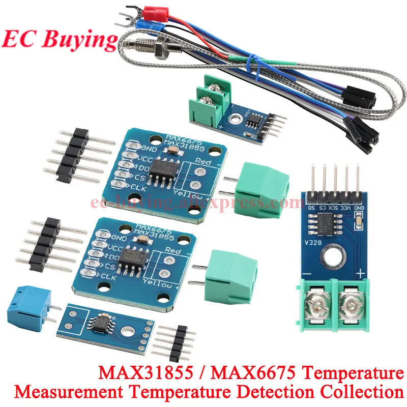 Módulo Sensor de temperatura termopar tipo K MAX6675 MAX31855, adquisición de detección de medición de grados de temperatura para Arduino