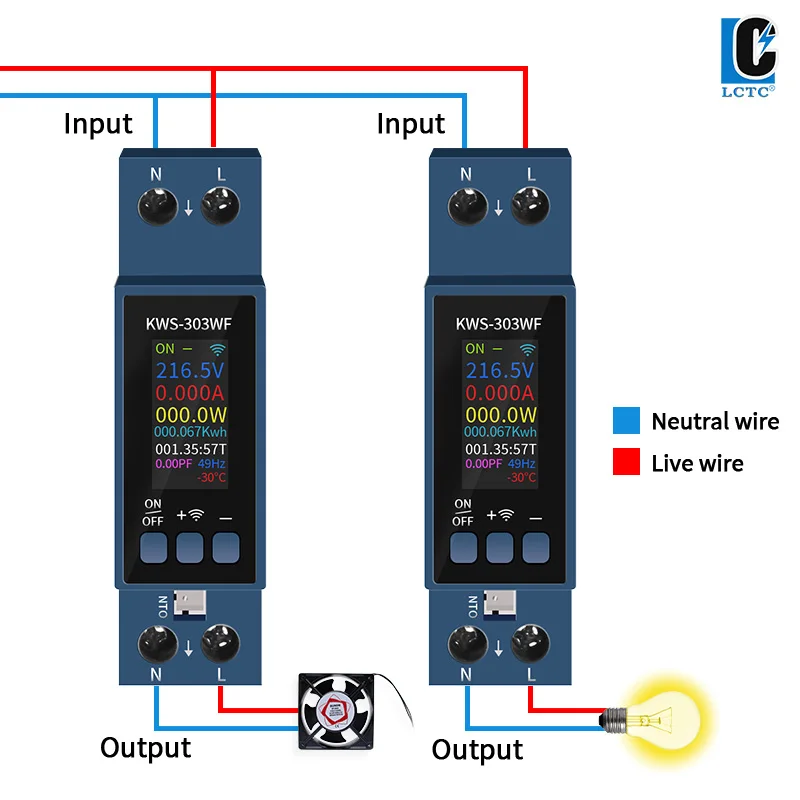 Medidor de energía WiFi KWS-303 Tuya 8 en 1, amperímetro de voltaje CA multifunción, Control por aplicación, medidor de voltaje AC85-290V/40a - imagen 5