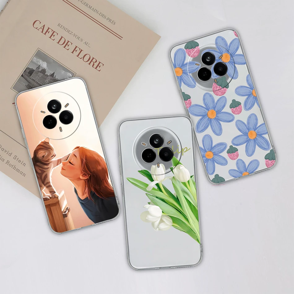 Para Realme 14 Pro Plus Funda gradiente flor suave carcasa de teléfono delgada para Realme 14Pro + Funda transparente anticaída cubiertas traseras - imagen 5