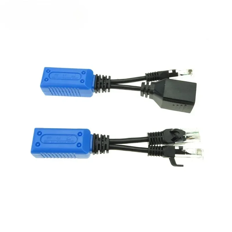 1 par de cables uPOE combinadores divisores RJ45, dos cámaras POE, utiliza un cable de red, conectores de Cable adaptador POE, Cable de alimentación pasivo