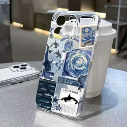 Funda transparente antigolpes para iPhone 17/16/15/14 – Tiburón