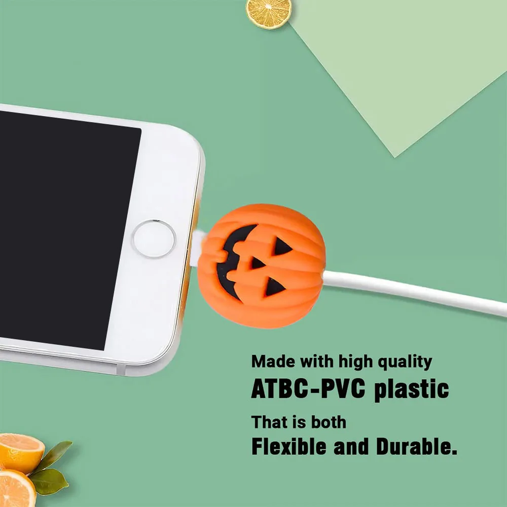 Protector de Cable de frutas para mordeduras, organizador de cables, ahorrador de bobinadora para Cable de carga USB, línea de datos, auriculares, cubierta protectora de Cable - imagen 5