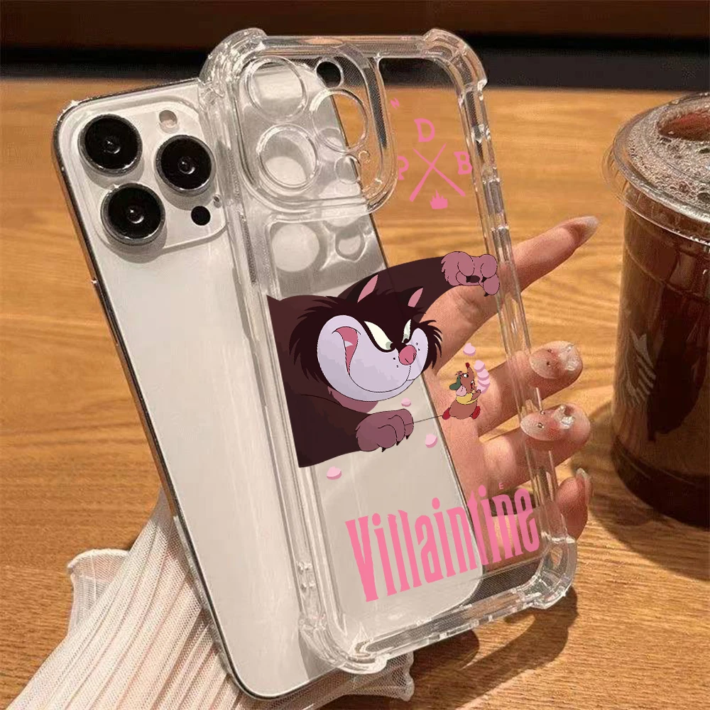 Divertida funda de teléfono con diseño de gato Lucifer para iPhone 16 15 14 Plus 13 12 Mini 11 iPhone16 Pro Max X Xs XR 7 8, funda transparente suave a prueba de golpes - imagen 2