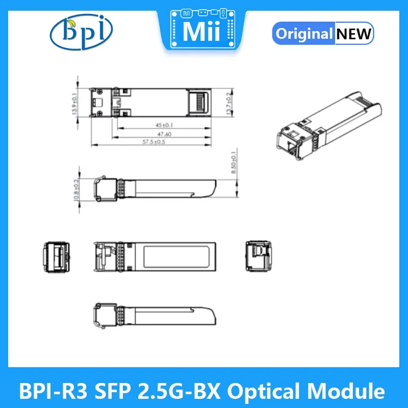 Banana Pi BPI-R3 SFP: 2.5G-BX Módulo óptico Fibra óptica 10KM Adecuado para placa de enrutamiento BPI-R3 - imagen 5