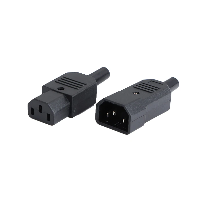 1/5/10 Uds IEC 320 Cable recto enchufe de CA C13 C14 10A 250V negro recable eléctrico 3 pines hembra conector de alimentación macho - imagen 2