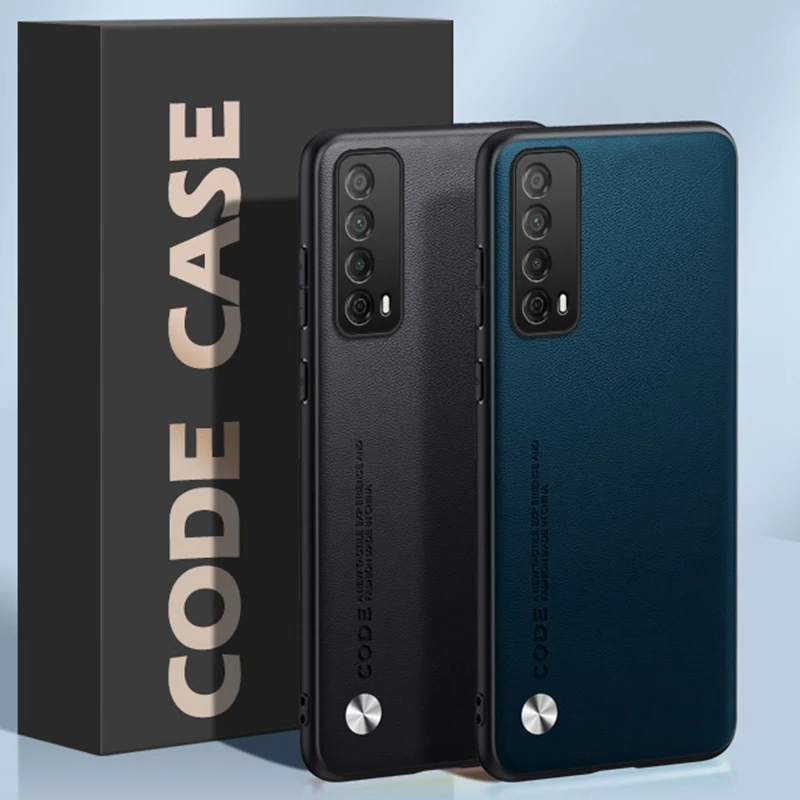 Funda de cuero PU de lujo para Huawei Y7A P smart 2021, funda trasera de silicona mate, protección completa para cámara, funda de teléfono a prueba de golpes - imagen 3