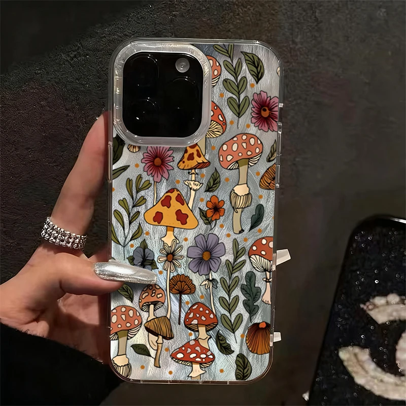 Nueva funda de teléfono con diseño de setas para iPhone 17 16 15 14 13 12 11 Pro Max XS X XR 7 8 Plus 16E 17 Air cubierta trasera de parachoques a prueba de golpes