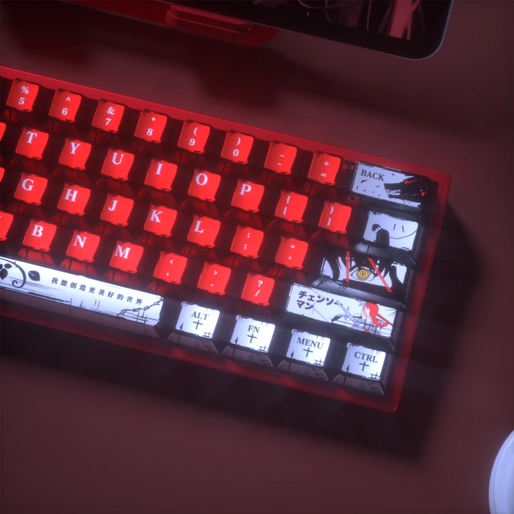 Wooting 60he Wooting 80he teclas con tema de Anime, 126 teclas, teclas PBT Cherry para teclado Lucky65 V2 Aula Hero 68he RS8 Ace68 Fun60 - imagen 2