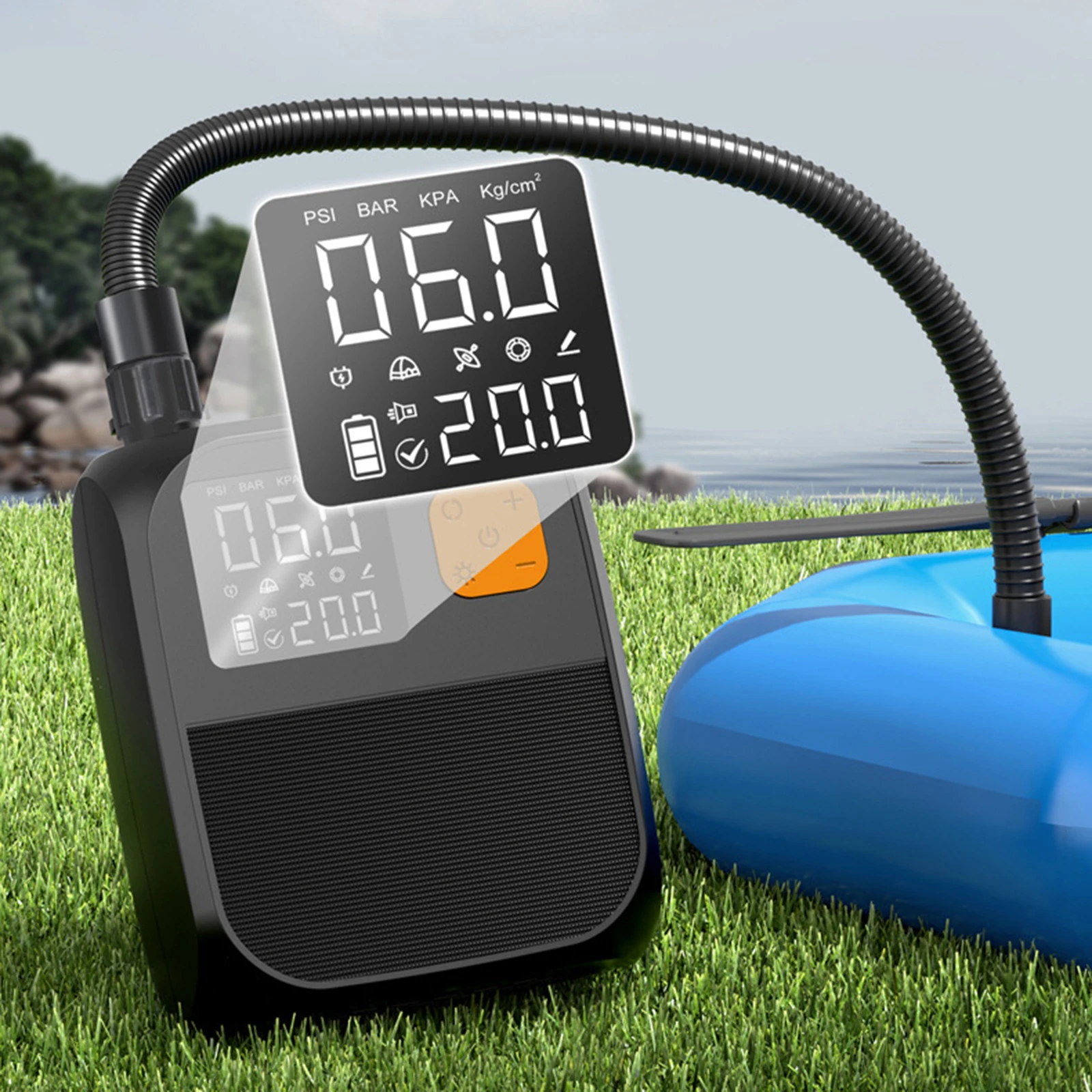 Bomba de aire eléctrica de alta presión, 25PSI, Stand Up Paddle, SUP, inflado, tabla de Paddle, bomba para tienda de campaña, barco, Kayak, accesorios - imagen 4