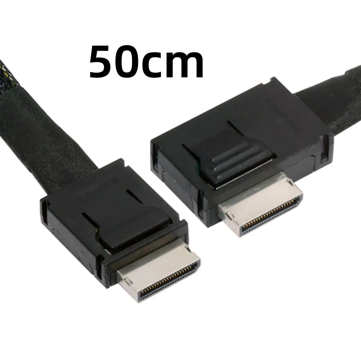 Conector de ángulo de 90 grados Oculink SFF-8611 ángulo a 8611 Cable de datos recto SAS 4.0 PCI-E 4.0 50 cm 80 cm - imagen 5