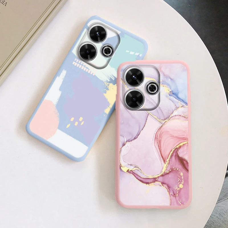 Para Redmi 13 4G funda de teléfono marrón estampado de leopardo suave silicona TPU cubierta colorida mármol Fundas para Xiaomi Redmi 13 Redmi13 Coque - imagen 5