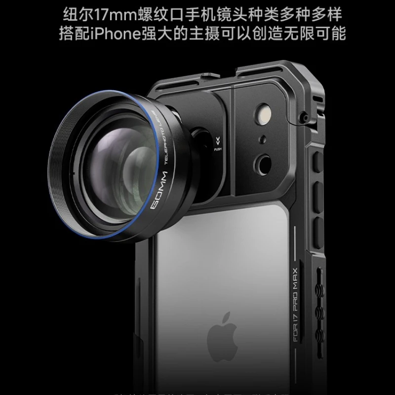 NEEWER Jaula de teléfono para IPhone 17 Pro Max IPhone 17 Pro Plataforma de fabricación de películas portátil con soporte de filtro de lente externa y mango lateral - imagen 4