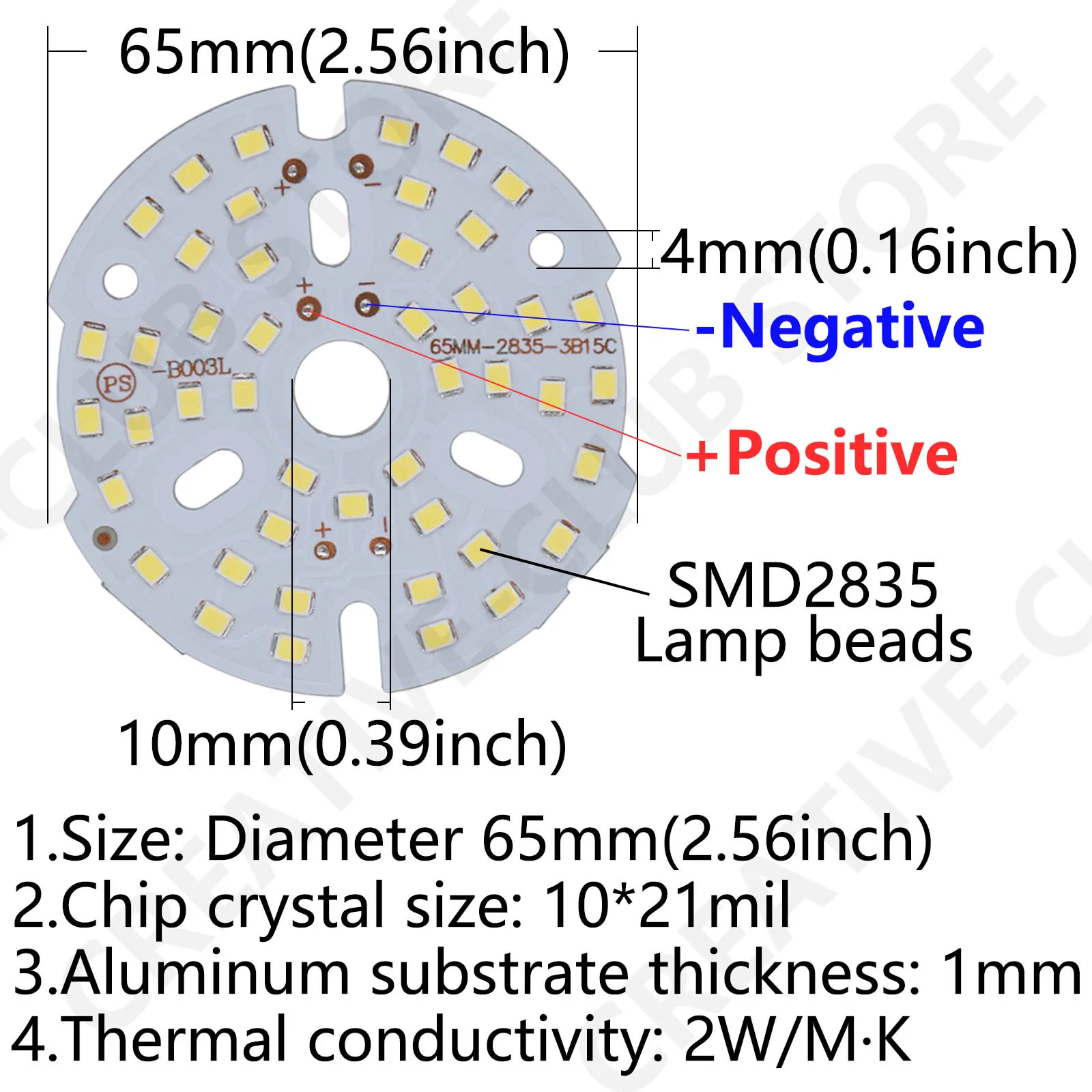15W DC45-46V 250-300mA LED SMD 2835 65mm 74mm 85mm 96mm 108mm 117mm Panel de lámpara PCB tablero de lámpara adecuado para fuente de luz DIY - imagen 3