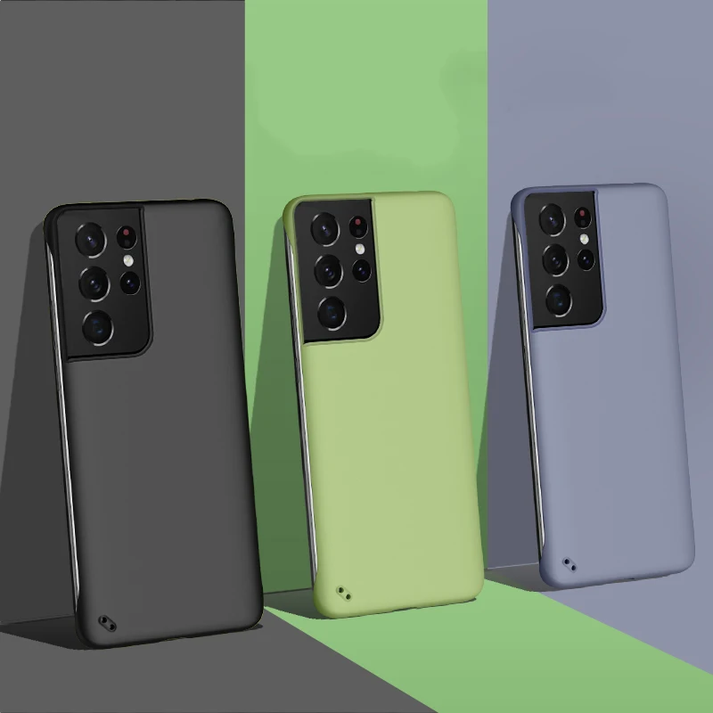 Para Samsung Galaxy S23 Ultra funda ultrafina sin marco piel mate sensación dura cubierta de PC para Samsung S23 S22 S21 FE Ultra Plus S20 - imagen 3