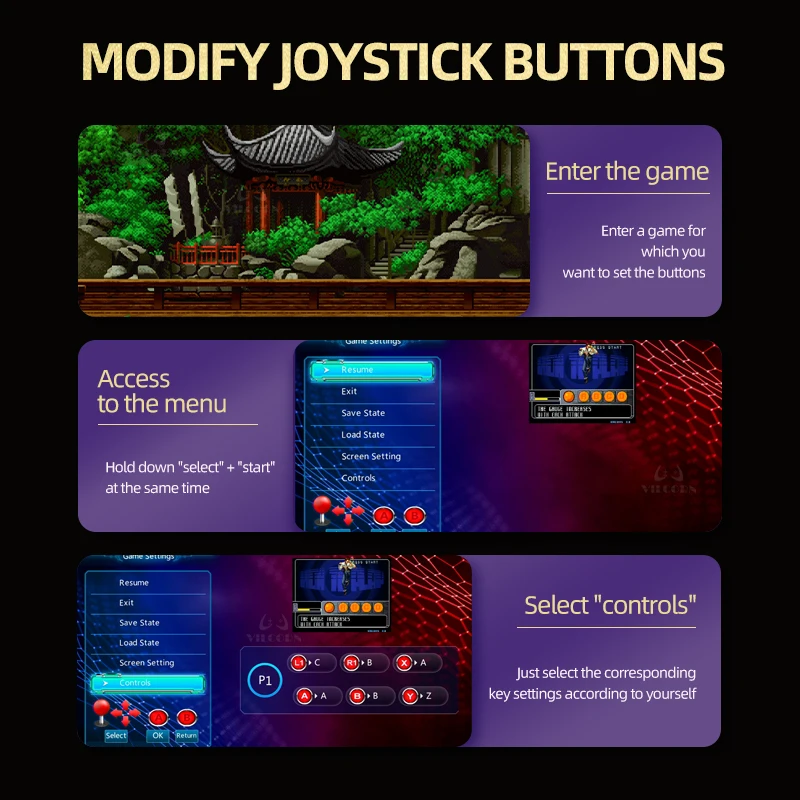 Consola de videojuegos Arcade 4K HD, palo de juegos Retro para Mame FBA PS1, emulador Arcade con Joystick Dual - imagen 4