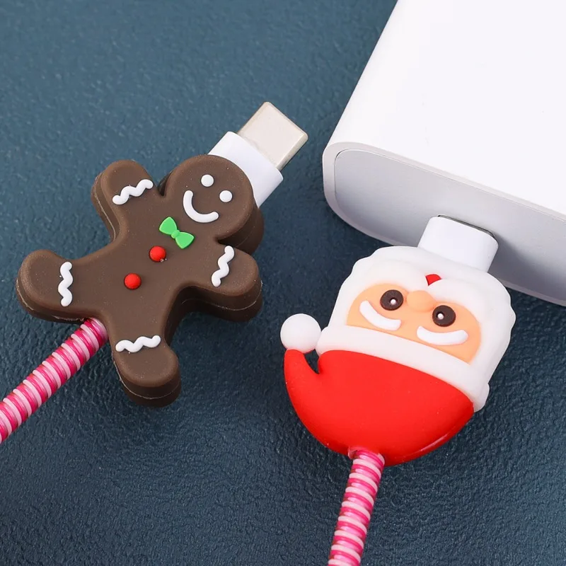 Protector de Cable USB, funda protectora para Cable de carga de Apple, iPhone, navidad - imagen 4