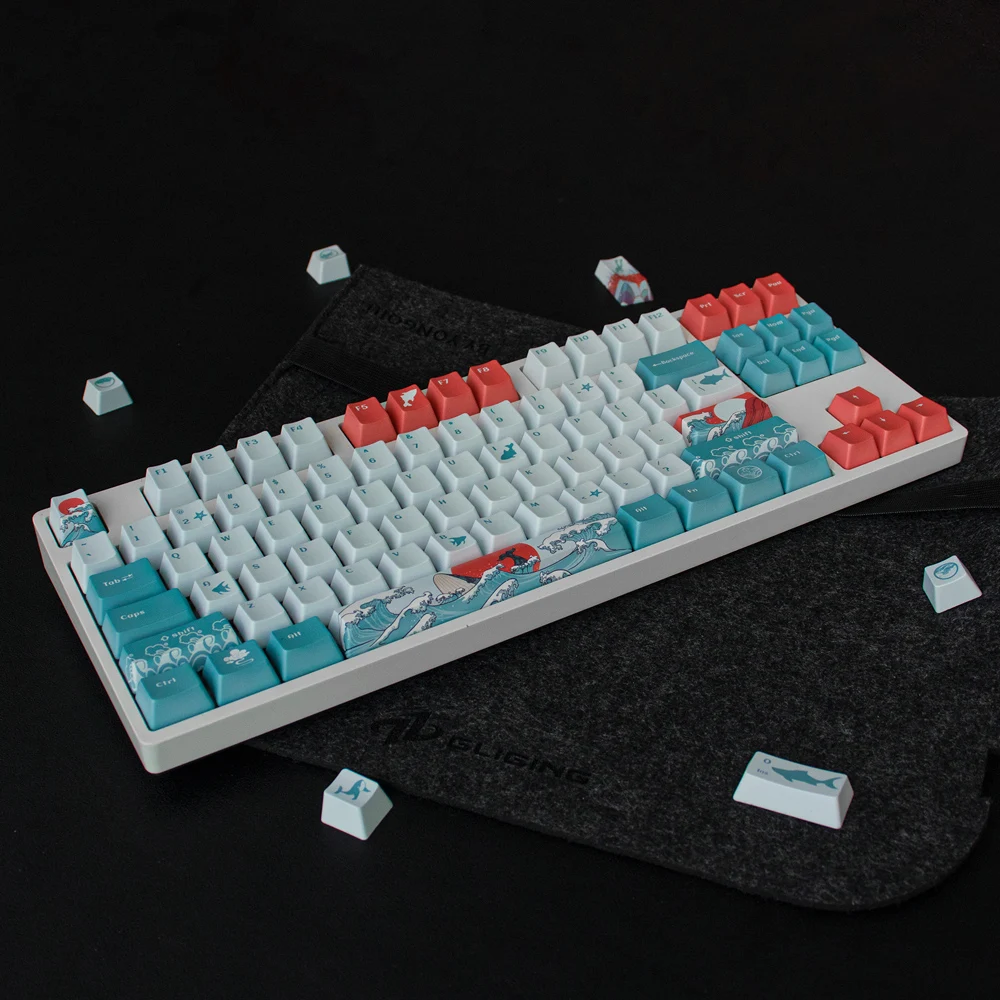 Coral Sea OEM perfil DYE-SUB PBT Keycap inglés personalizado personalidad Keycaps para teclado mecánico 61/64/68/75/84/87/96/980 - imagen 2