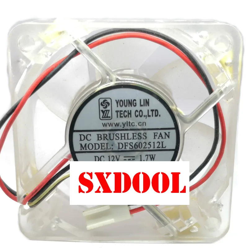 para jóvenes Lin DFS 602512 Ventilador de enfriamiento axial LED azul L 60 mm - 12 V 1,7 W, funcionamiento silencioso, interfaz de dos cables - imagen 3