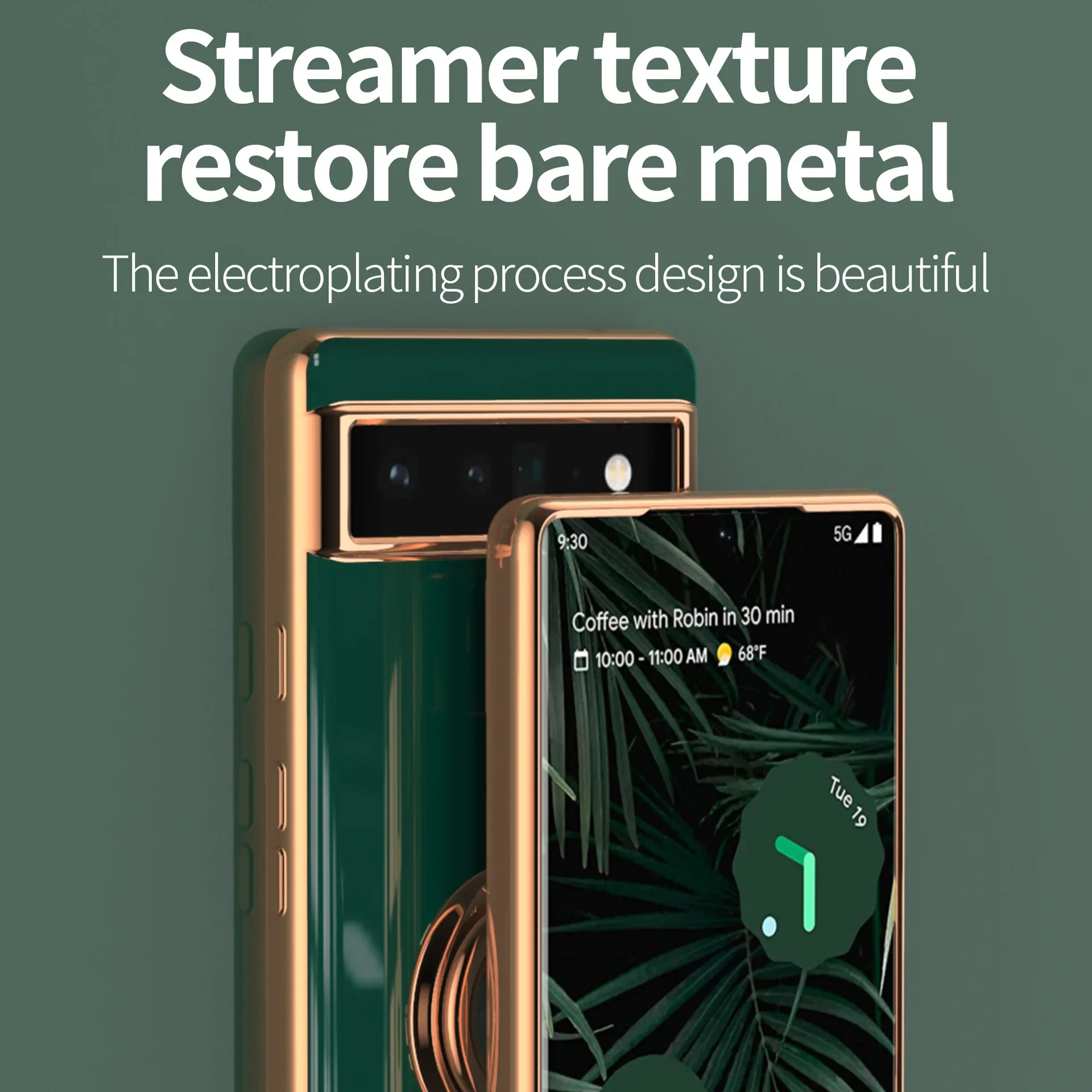 Funda de silicona con soporte magnético para coche, carcasa protectora con anillo para Google Pixel 8A, 8, 7A, 7 Pro, 6A, 5A, Marco chapado 6D - imagen 3