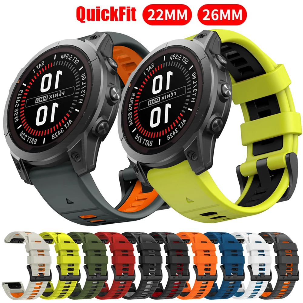 Correa de reloj de liberación rápida para Garmin Fenix 7 7X Pro 8 E 6 6X 5X/Epix Gen2/Enduro 3/970 965/Tactix8 22mm 26mm correas de silicona para reloj
