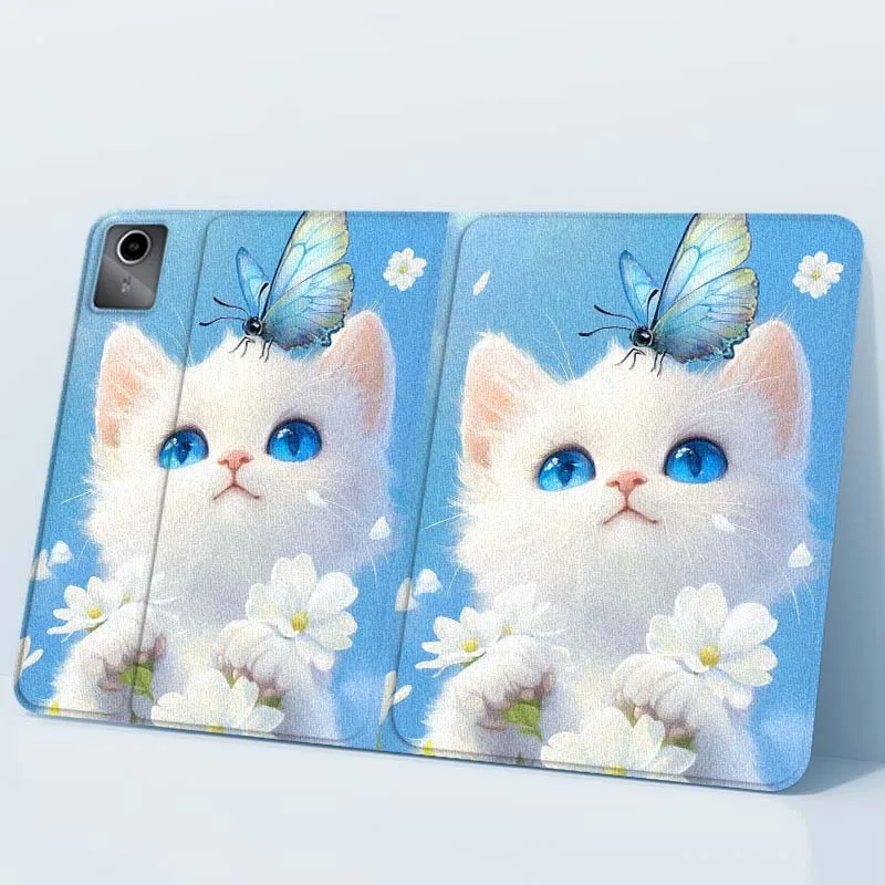 Hermoso gato artístico de mariposa para Xiaoxin Lenovo Pad Tab K10 K11 M10 P12 P11 Pro GT Gen2 Plus Legion Y700 Y900 12,1 funda para tableta - imagen 4