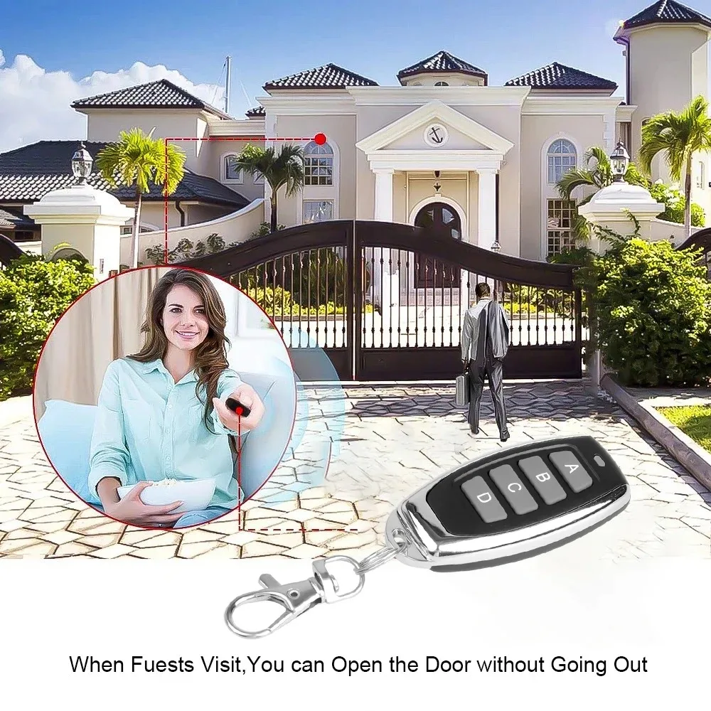 Copia de Control remoto de 433Mhz, clon inalámbrico de 4 canales, Control remoto, abridor de puerta de garaje, duplicador de Control remoto, código fijo - imagen 3