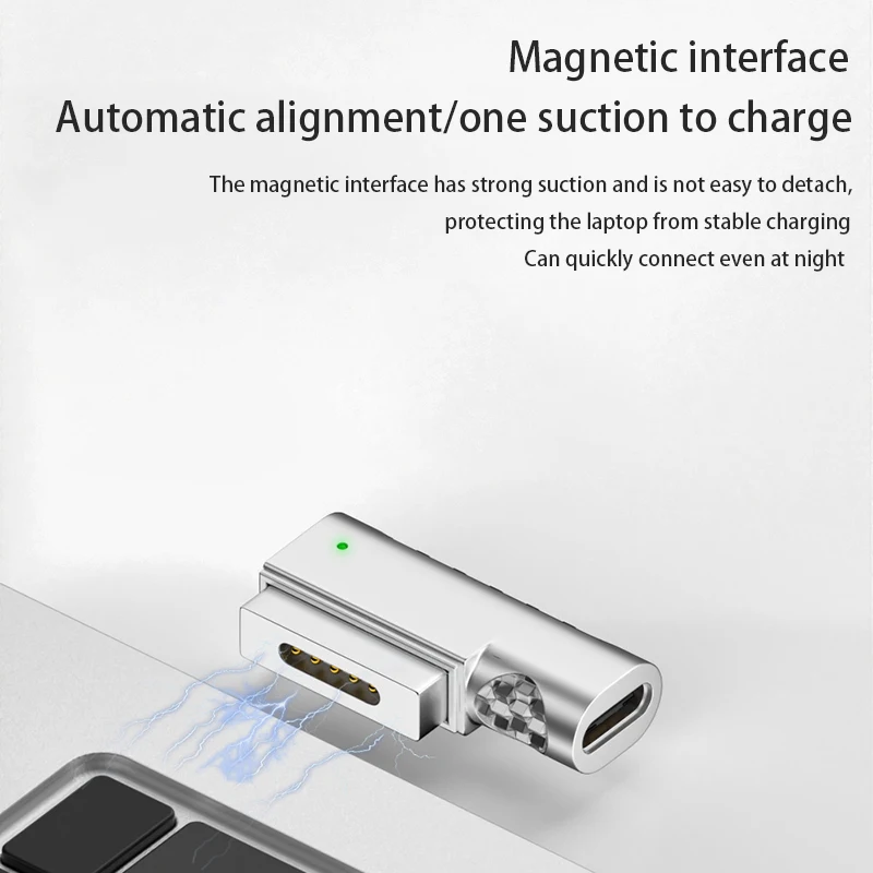 Conector adaptador USB C magnético tipo C a Magsafe 2, conector convertidor de enchufe de carga rápida PD para ordenador portátil para MacBook Air/Pro - imagen 4