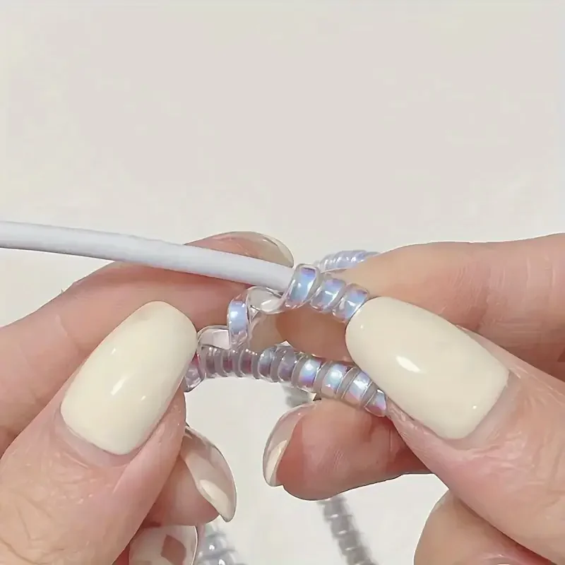 Juego de 2 piezas adecuado para cable de carga de teléfono móvil Apple iOS cubierta protectora de clip fijo cable de datos cable antirotura - imagen 4