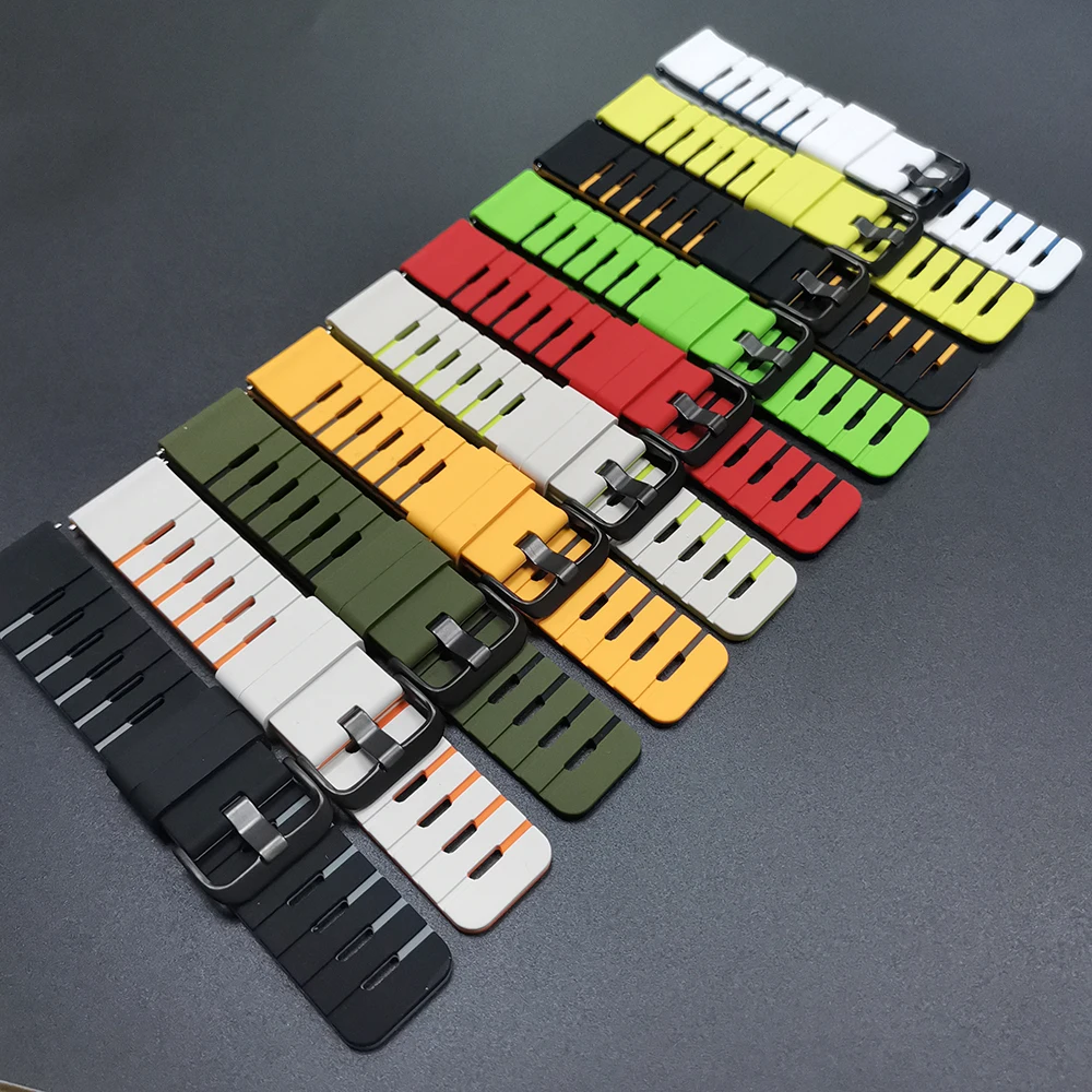 Correa de goma de 22mm para pulsera SUUNTO RACE RUN/S para SUUNTO RACE 2/OCEAN/VERTICAL/5 PEAK/9 PEAK PRO DLC, banda deportiva de repuesto - imagen 2