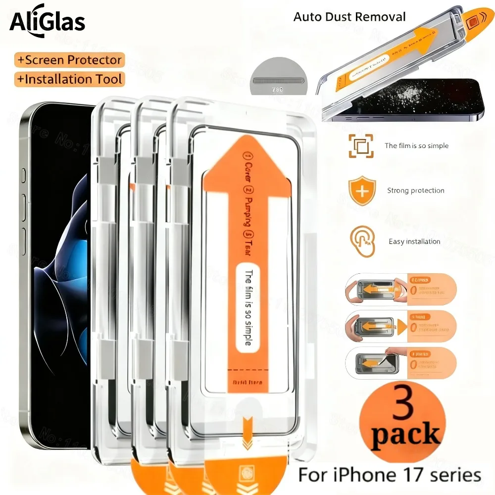 3 uds HD duradero fácil de instalar Protector de pantalla para IPhone 17 Promax 16 15 Promax 14 Plus Air 11 12 Mini 13 Pro vidrio templado - imagen 2