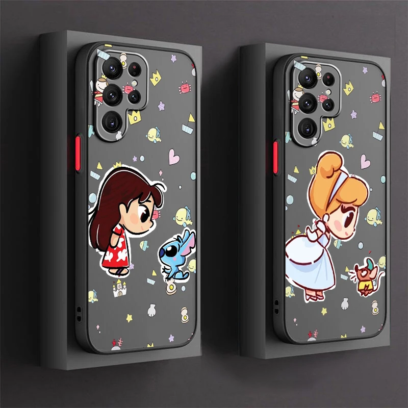 Disney Princess Belle Kawaii Frosted translúcido para Samsung, A53, A52, A33, A32, A51, A71, A21S, A13, A73, A50, A22, A12, 5G, Funda