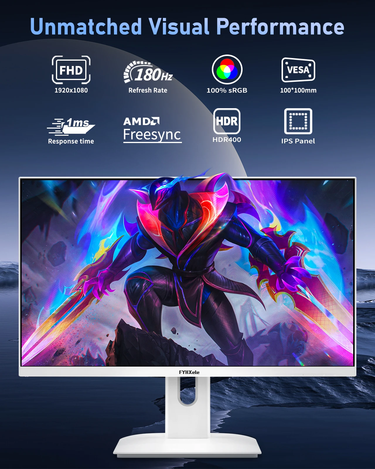 FYHXele 27 pulgadas 180Hz IPS Monitor para juegos 1Ms Velocidad de respuesta rápida 1920*1080 HDMI DP Soporte para PC ultraancho Soporte de pared Vesa - imagen 2