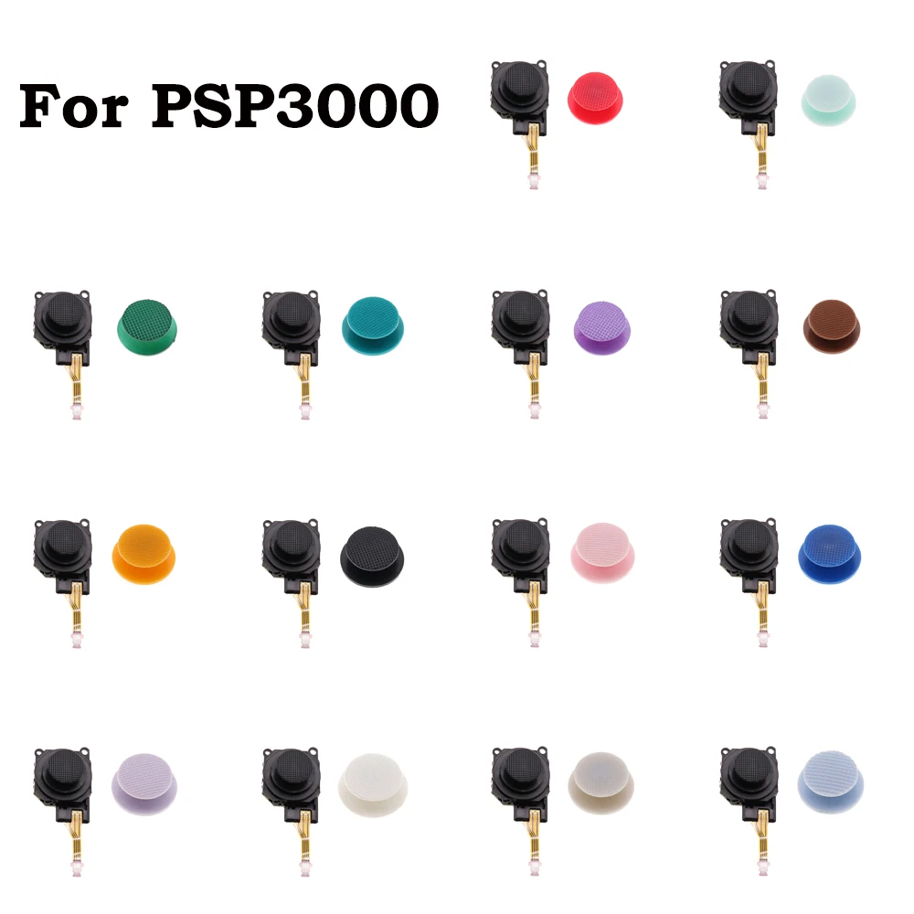 Juego de 2 módulos de Sensor de botón de Joystick analógico 3D coloridos + tapas de palanca de pulgar para consola PSP 3000 PSP3000