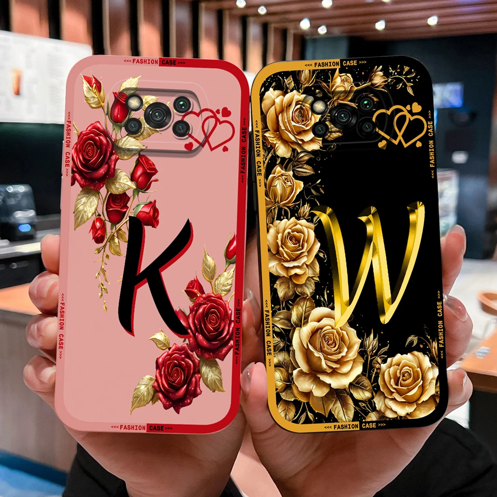 Para Xiaomi Poco X3 Pro NFC X3 GT funda de teléfono letras creativas suave silicona líquida carcasa de alta calidad para Poco X 3 - imagen 2