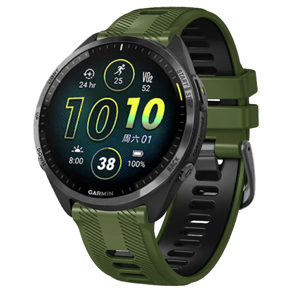 Correa de reloj de 22mm para Garmin Forerunner 965, Correa de silicona para reloj Forerunner 945 935 745, Correa de repuesto - imagen 3