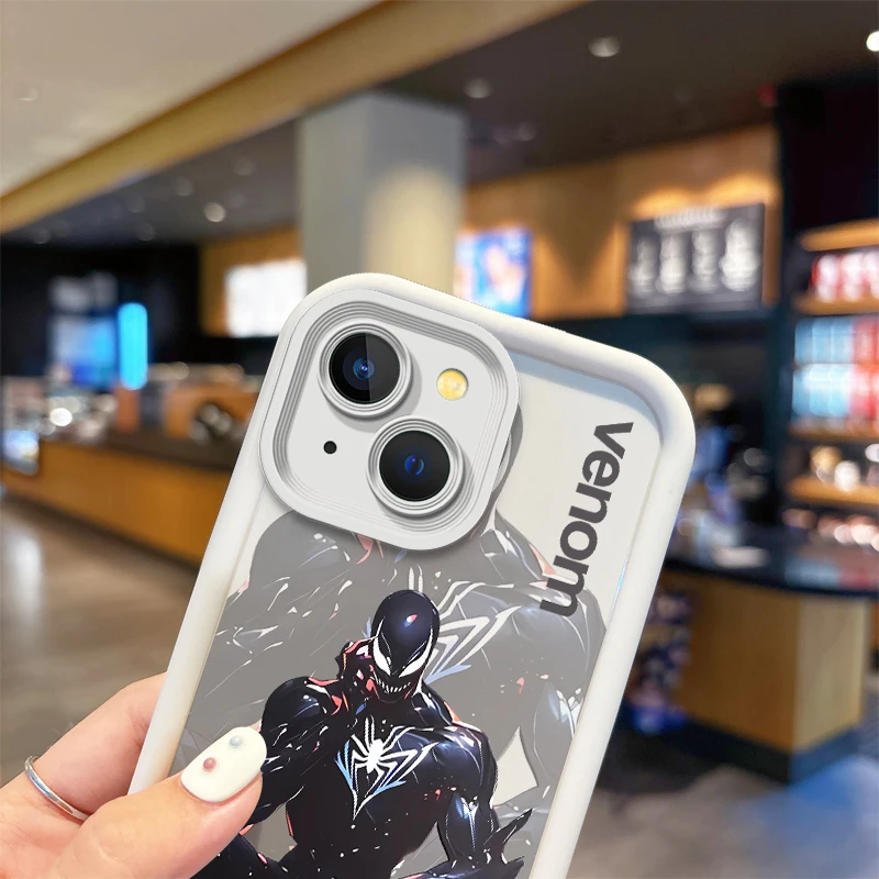 Nueva funda suave Popular para teléfono Marvel Venom para iPhone 16 Pro Max 15 14 13 12 11 Pro XR X XS Max 8 7 cubierta protectora antideslizante - imagen 5