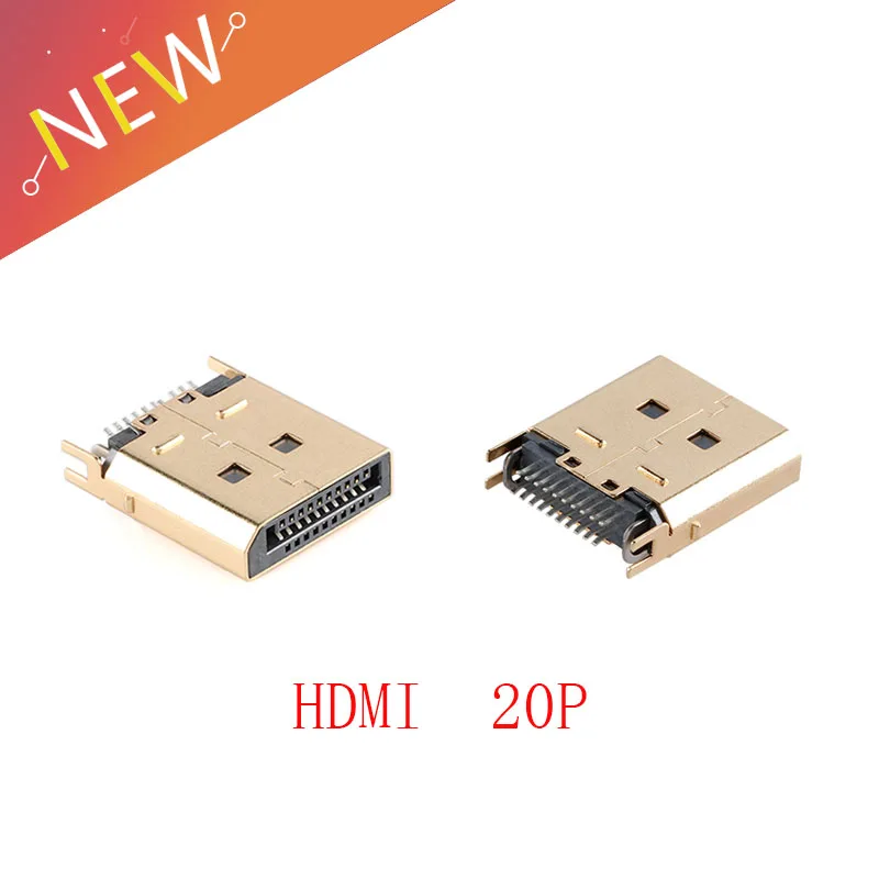 Interfaz DisplayPort de 5 piezas, conector macho, DP-20P, pantalla con clip, interfaz de alta definición, HDMI chapado en oro