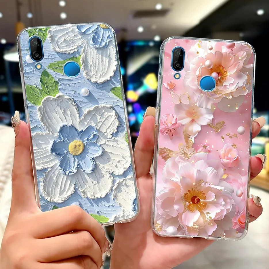 Para Huawei Nova 3E funda P20Lite ANE-LX1 ANE-LX2 funda pintada de lujo funda de teléfono suave y delgada para Huawei P20 LIte Nova3E Fundas bolsas - imagen 4